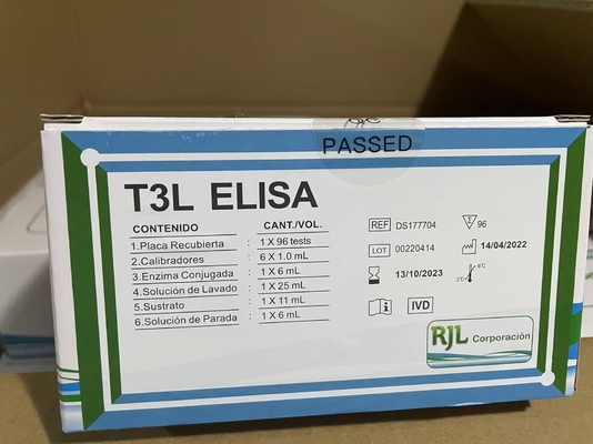 Einfach zu bedienendes FT3 ELISA-Test-Kit mit langer Haltbarkeit und 2C-8C-Konservierung