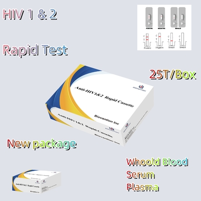 Rapid Test Reagenz HIV 1/2 Nachweisversuch Kolloidgoldmethode mit 25 Tests