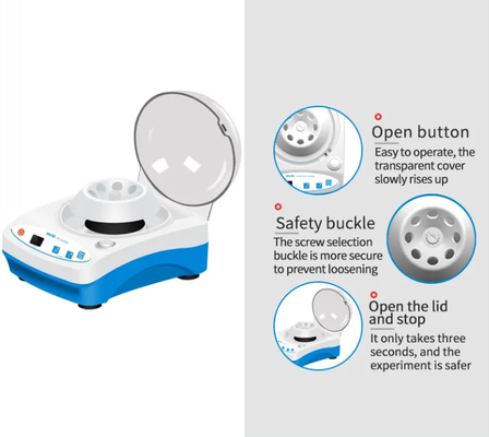 Portable Lab Mini Zentrifuge 6/8 Röhren 4000 RPM CE zertifiziert Kompaktes Design Kunststoff und Metall Ideal für kleine Labors Forschung